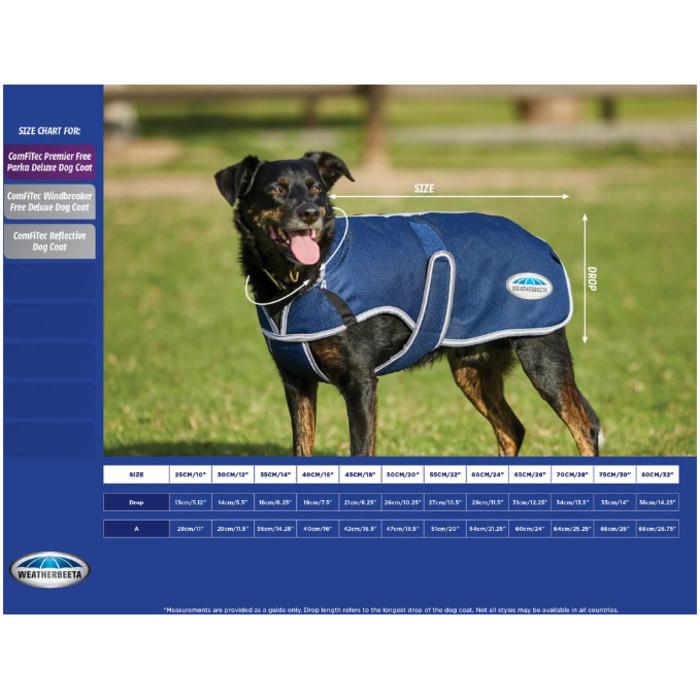 Weatherbeeta - Dog Comfitec Premier Free Parka Delux Dog Coat - Dark Blue / Grey / White